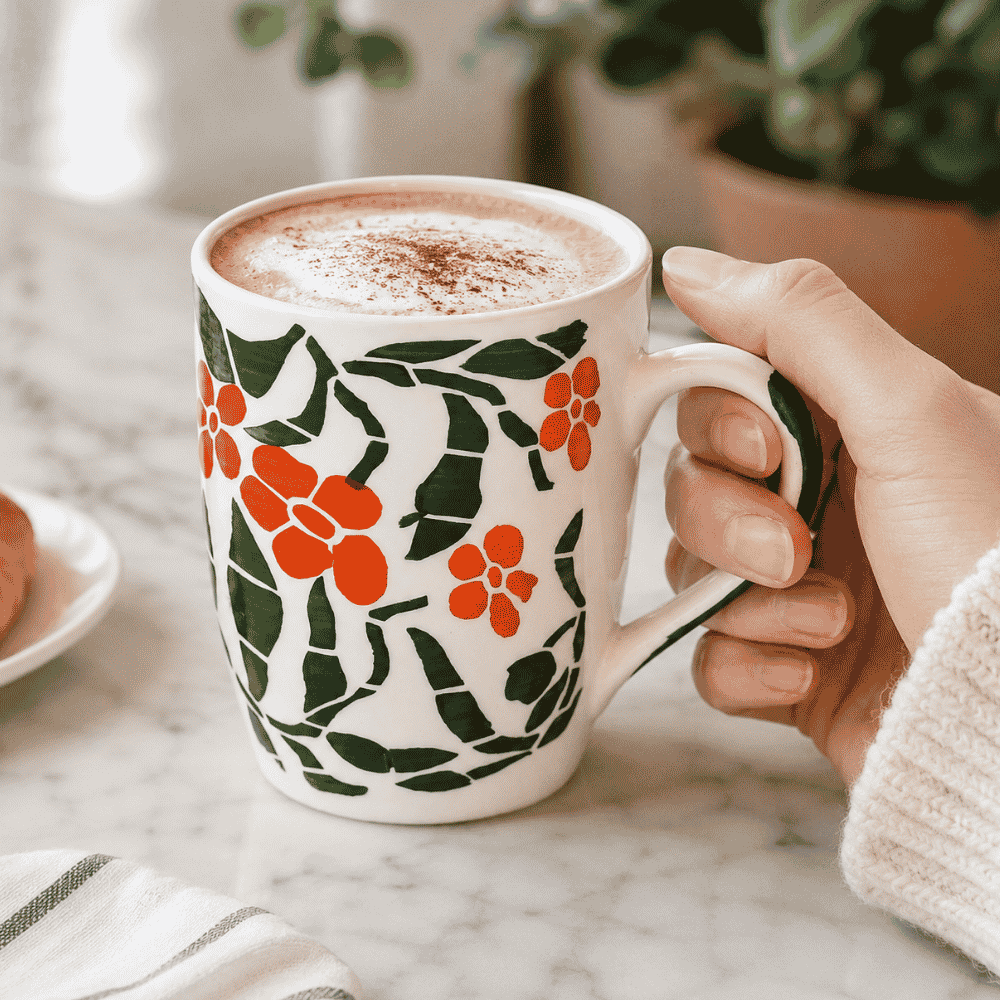 Caneca Flores 300ml Etilux