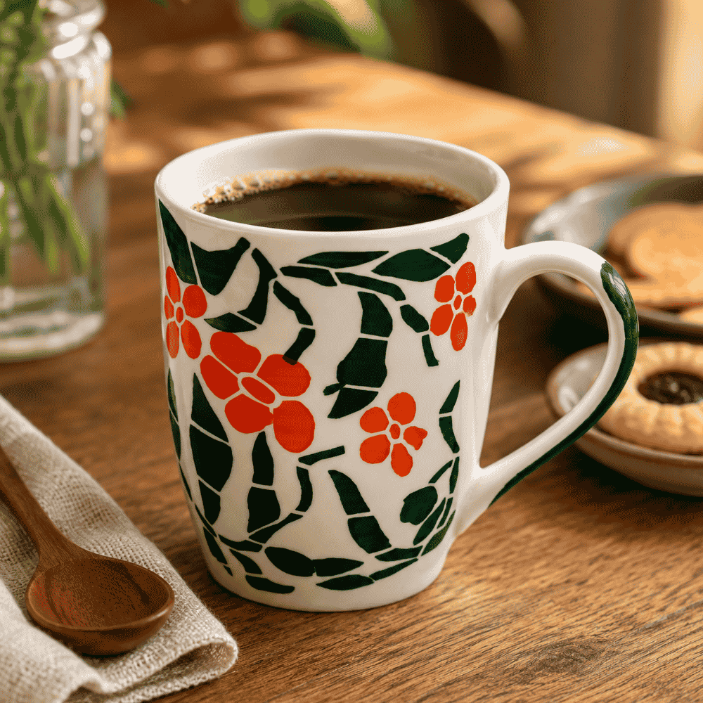 Caneca Flores 300ml Etilux