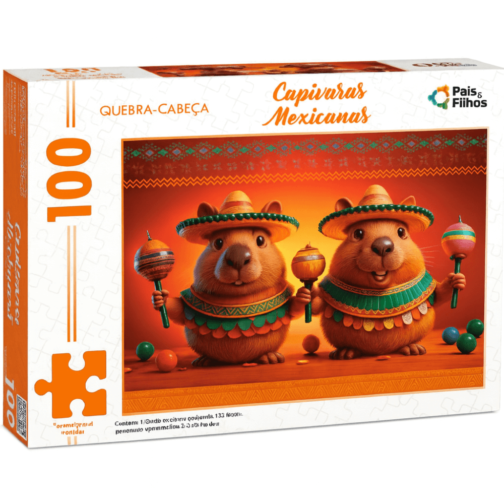 Quebra-Cabeça 100 Peças Capivaras Mexicanas Gala