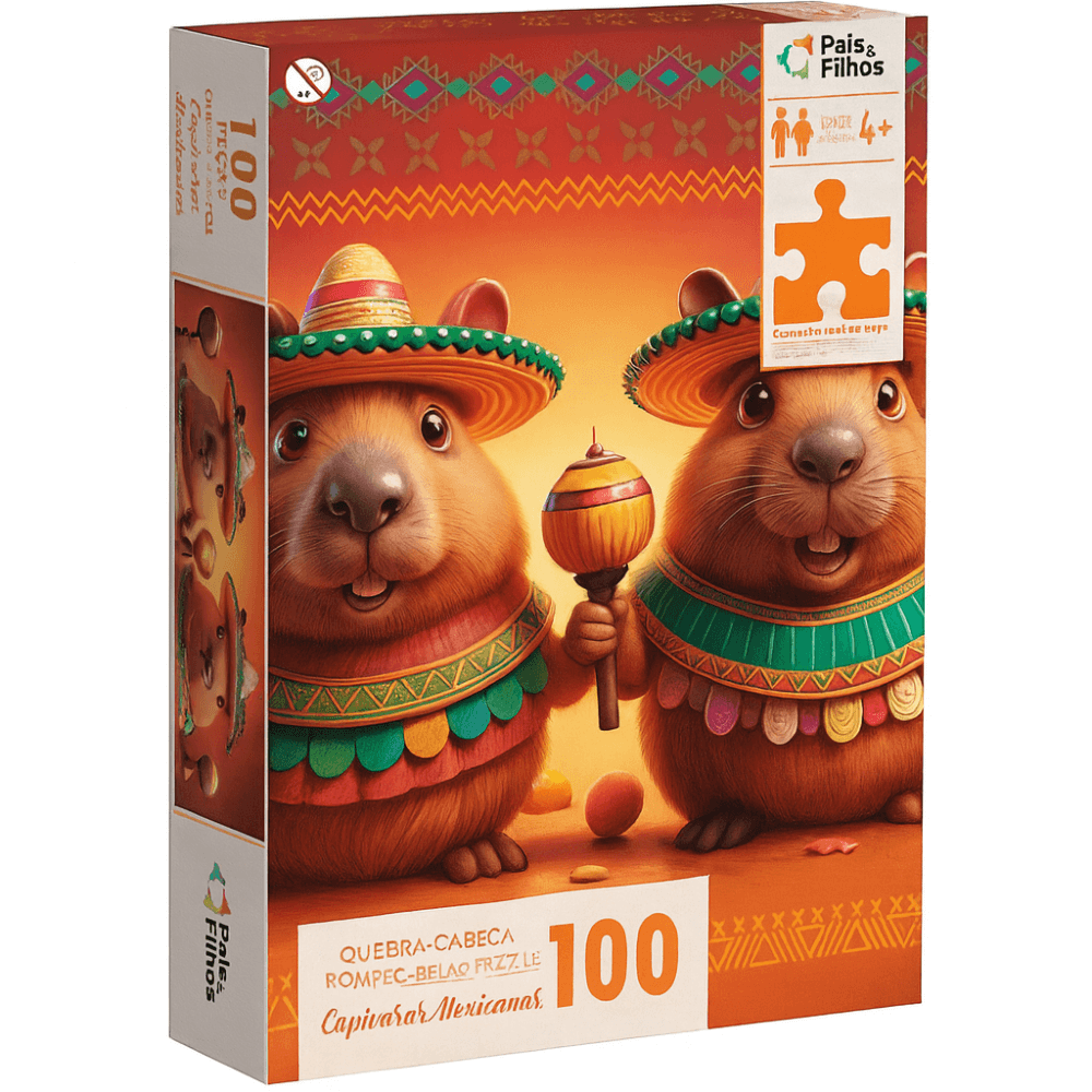 Quebra-Cabeça 100 Peças Capivaras Mexicanas Gala