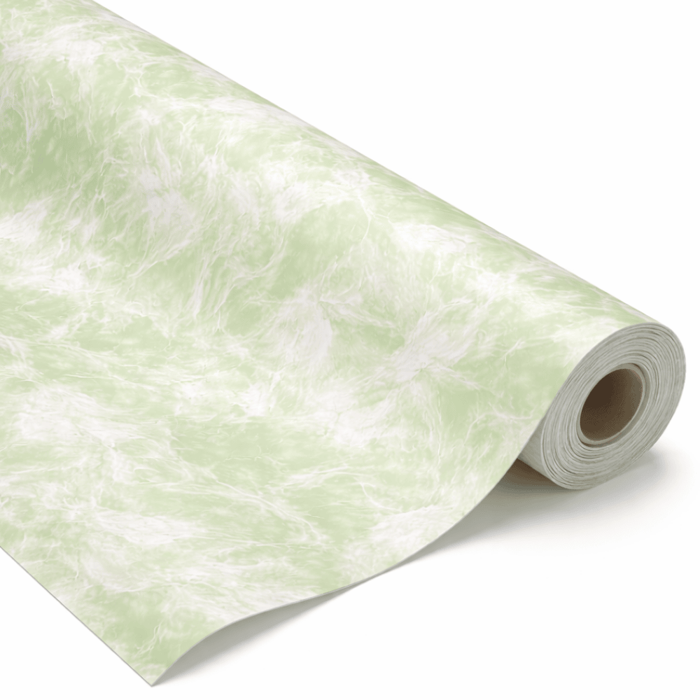 Papel Decorativo Auto Adesivo Marmorizado Verde Yins