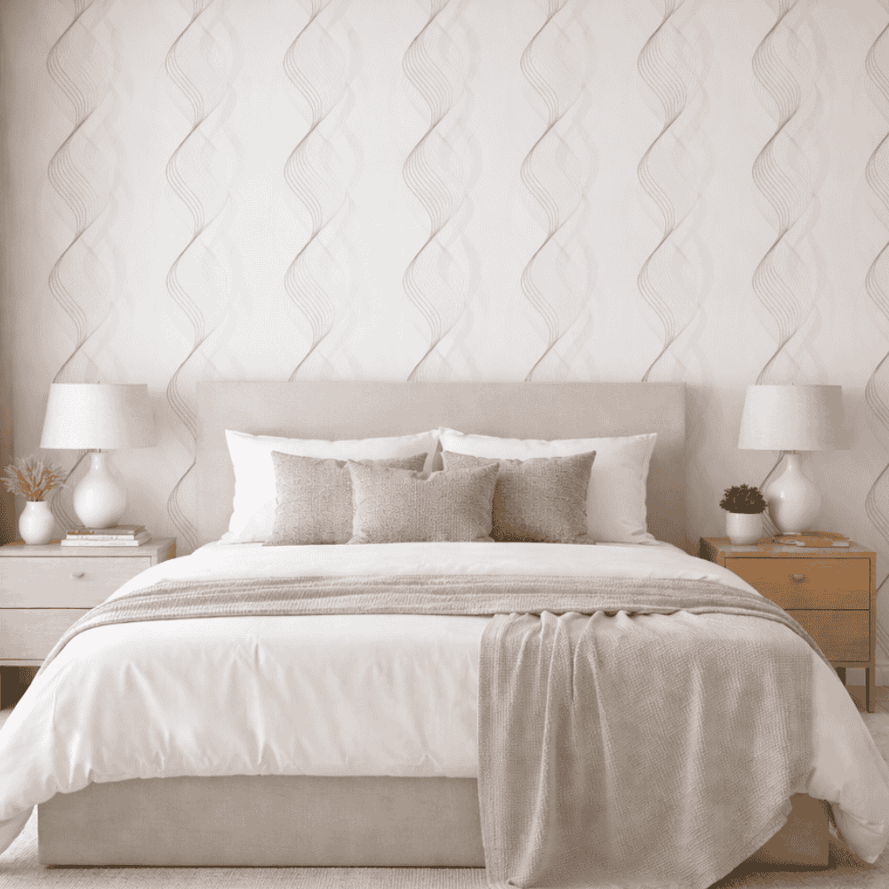 Papel Decorativo Auto-Adesivo Ondas Linha Cinza Yins