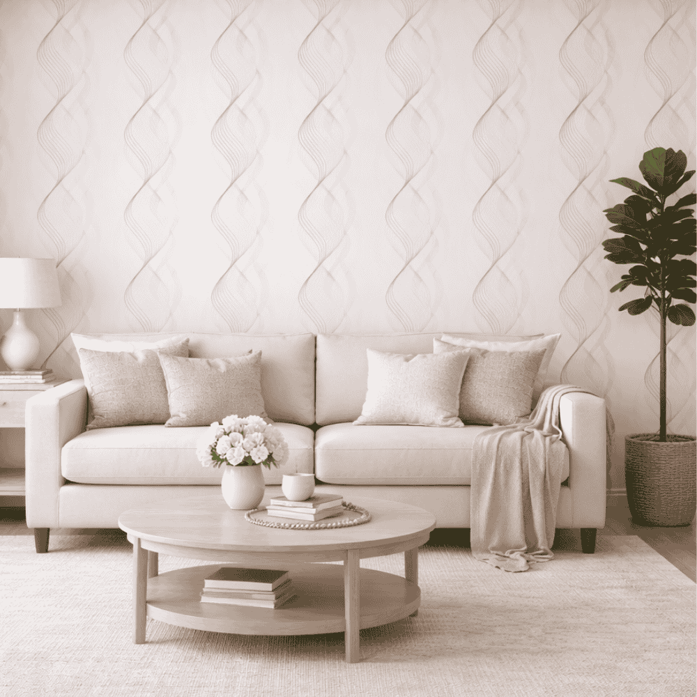 Papel Decorativo Auto-Adesivo Ondas Linha Cinza Yins