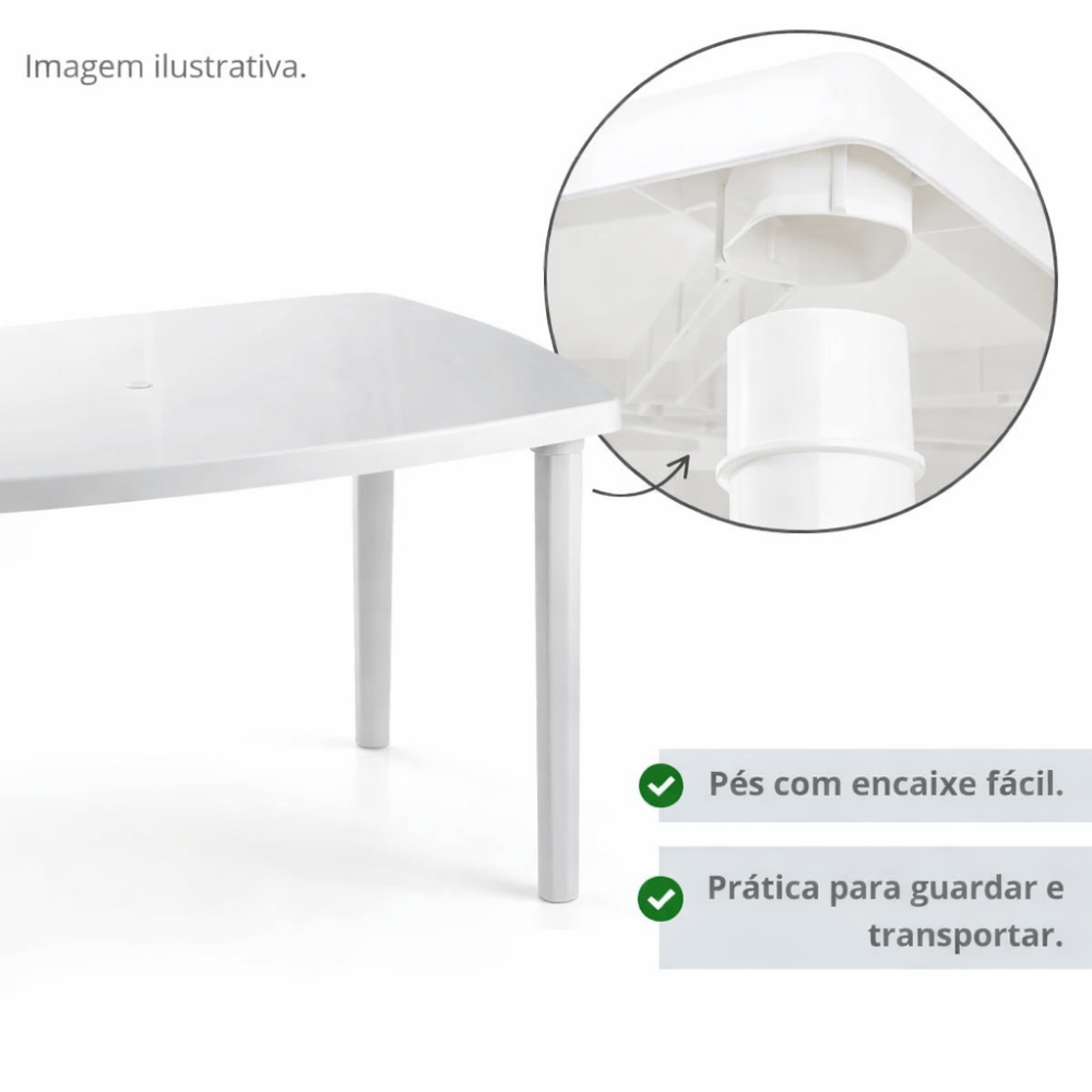 Mesa Retangular Desmontável Grande Plasnew