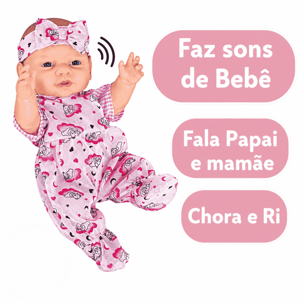 Boneca Pepita Sons de Bebê Milk