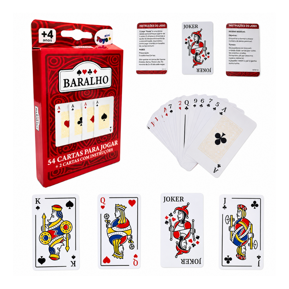 Baralho Tradicional 56 Cartas Mini Toys