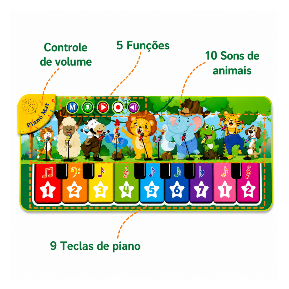 Tapete Piano Musical Bichos DMBrasil