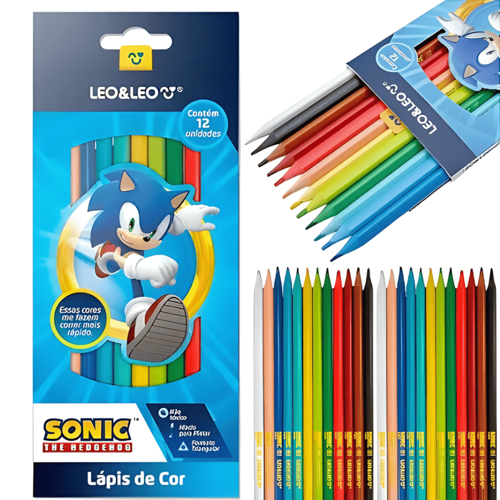Lápis De Cor Sonic 12 Cores