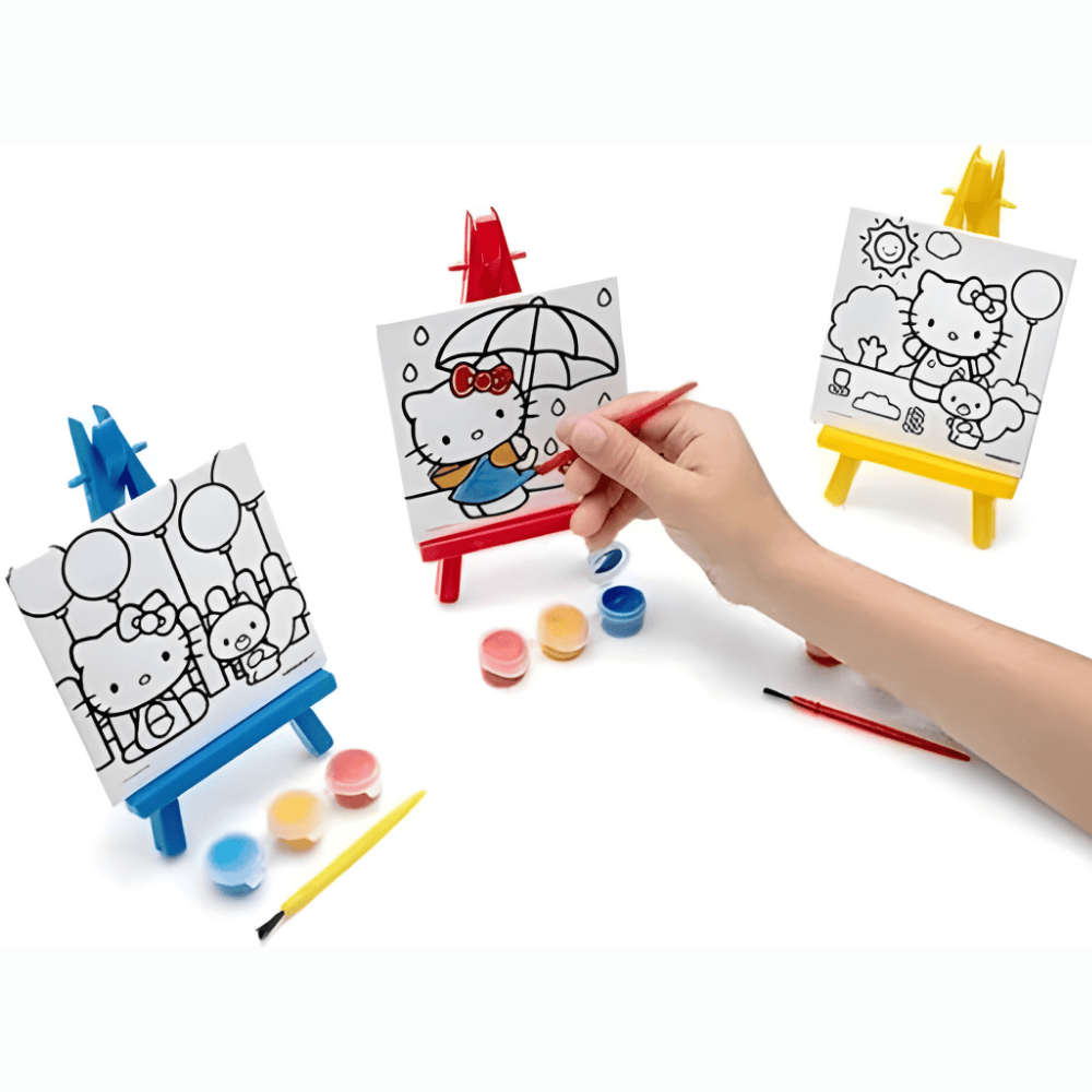 Mini Tela De Pintura C/Cavalete Hello Kitty