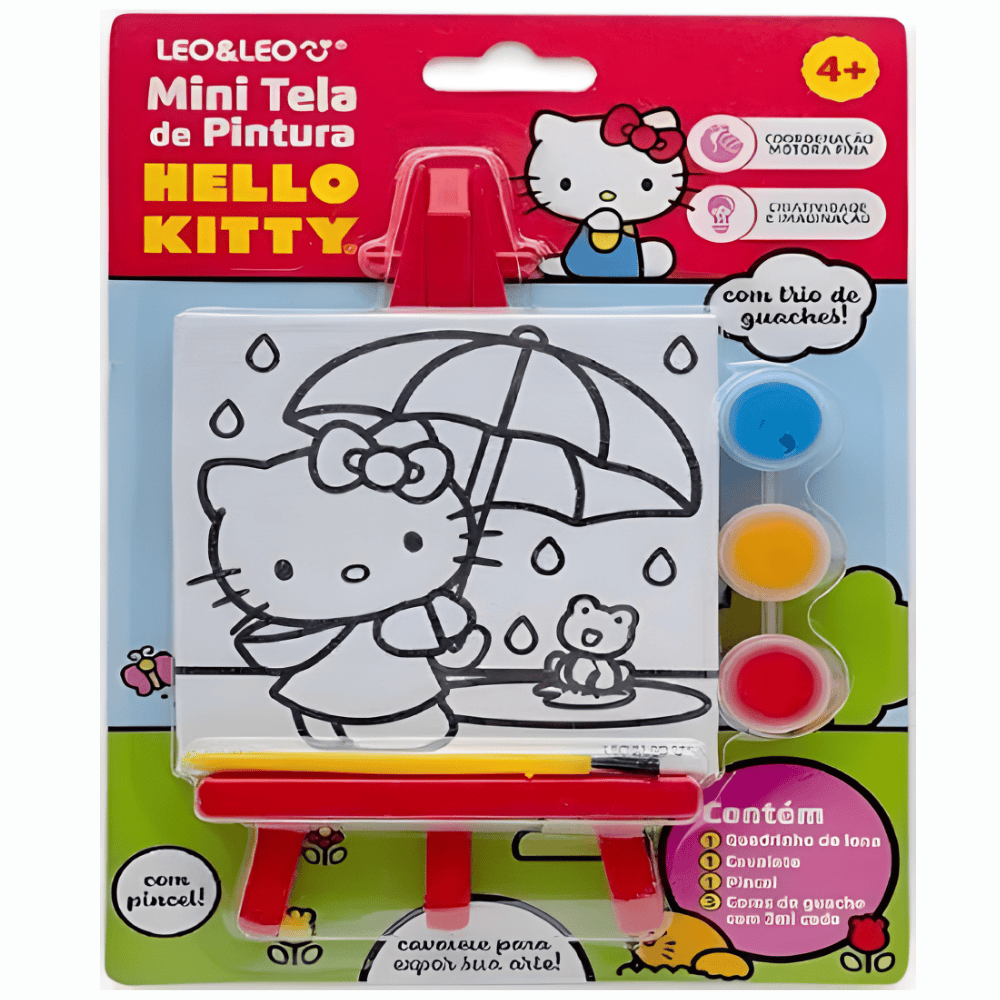 Mini Tela De Pintura C/Cavalete Hello Kitty