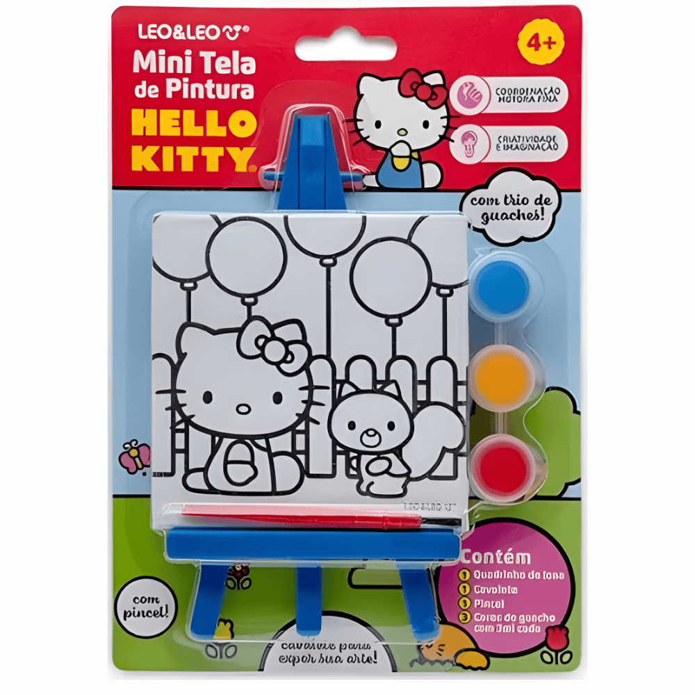 Mini Tela De Pintura C/Cavalete Hello Kitty