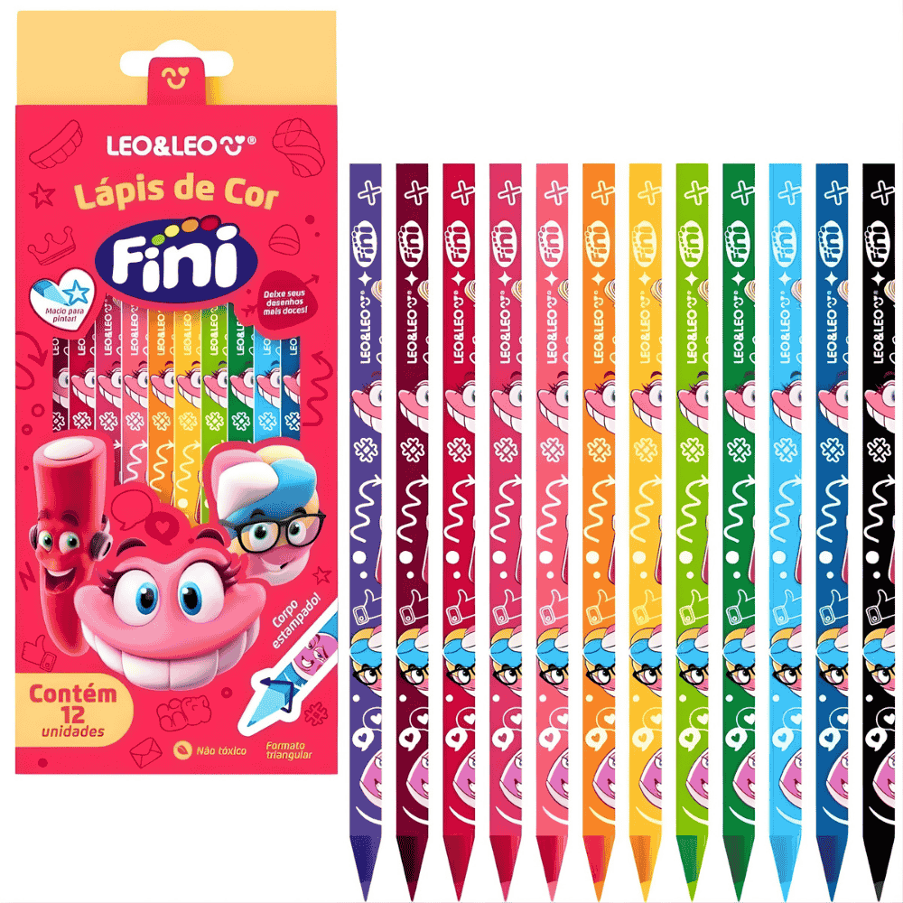Caixa De Lápis De Cor Triangular Fini Leo&Leo