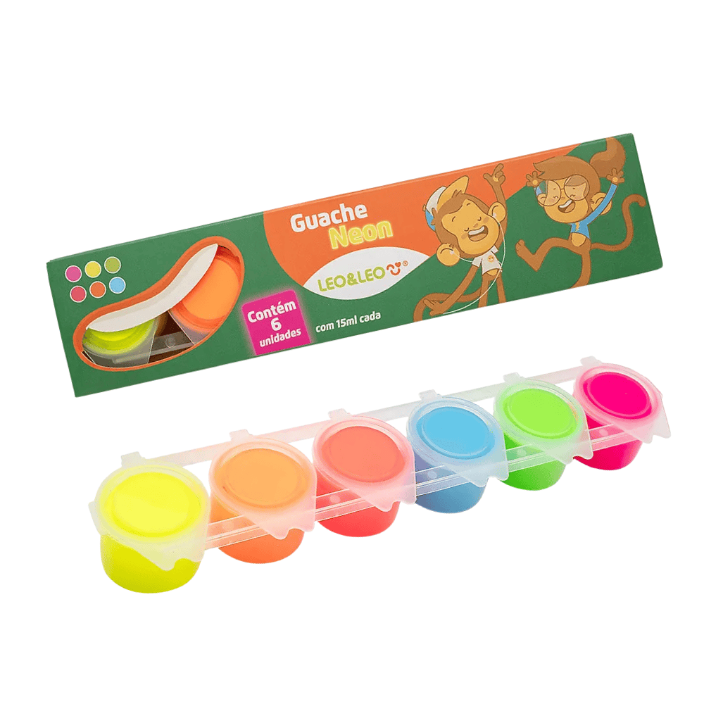Guache Neon 6 Cores 15Ml Leo E Leo
