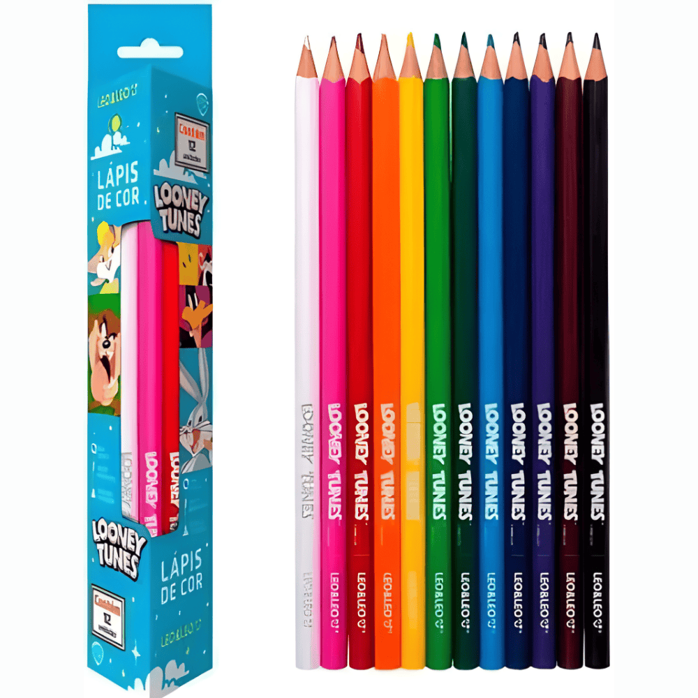 Lápis De Cor 12 Cores Triangular Looney Tunes