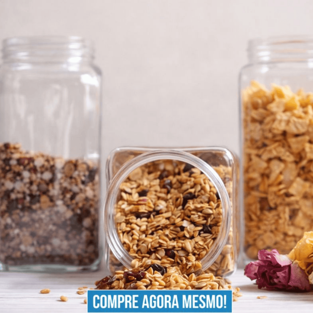 Pote de Vidro Quadrado 1,7L Chazak