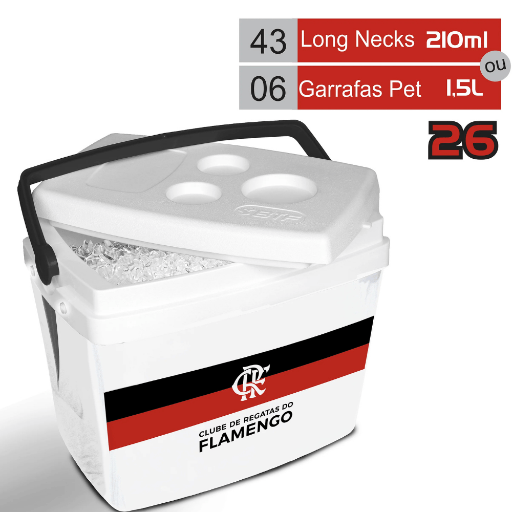 Caixa Térmica 26L Branca Flamengo