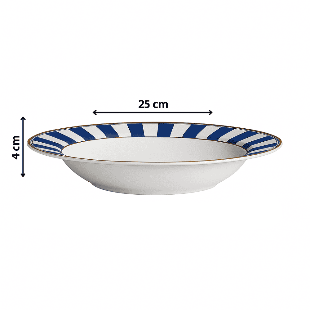 Prato Fundo Stripe Azul Plus Alleanza