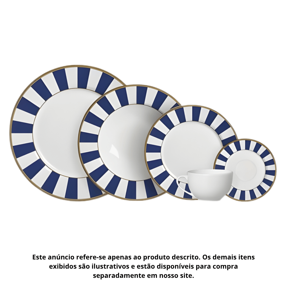 Prato De Sobremesa Stripe Azul Plus Alleanza