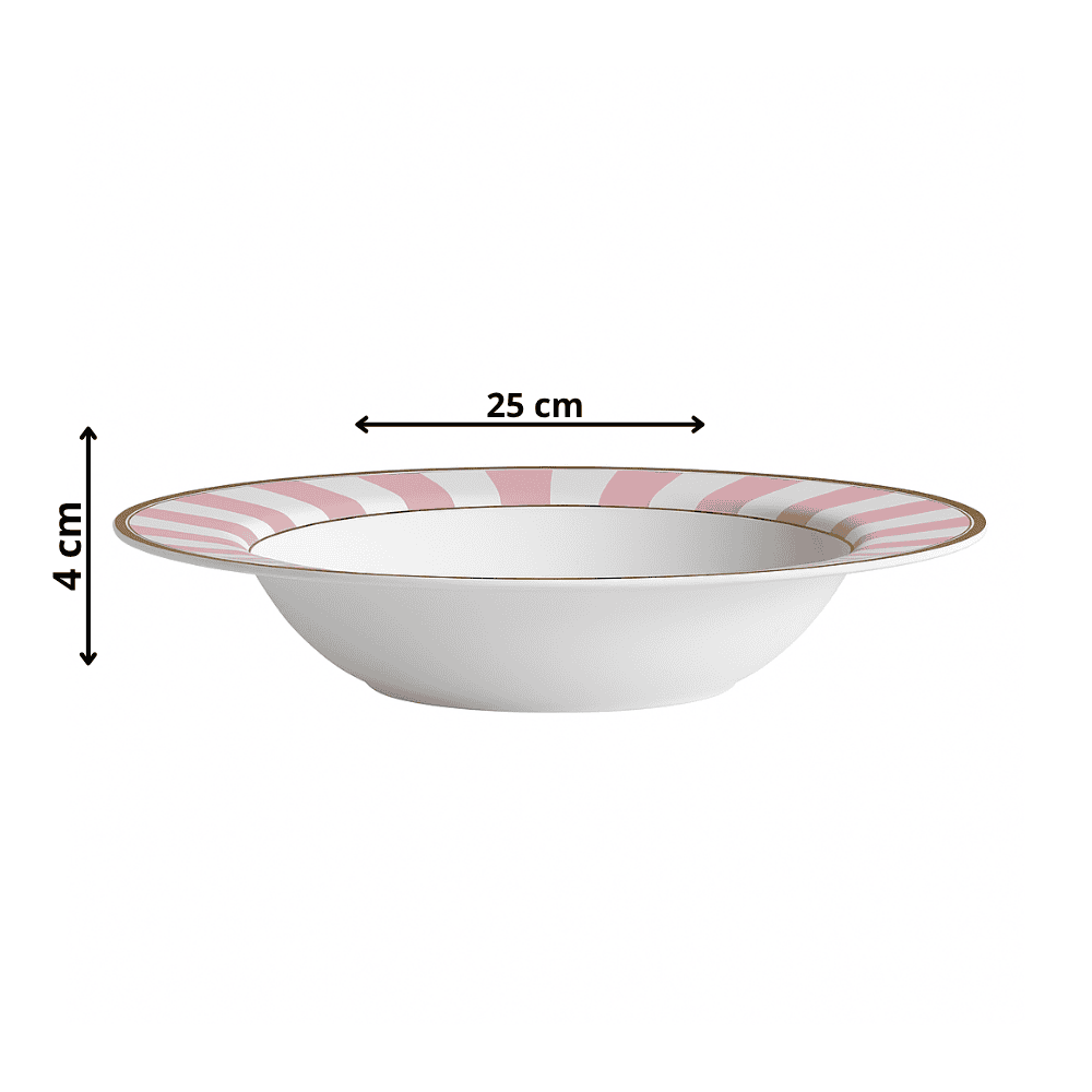 Prato Fundo Stripe Rosa Plus Alleanza