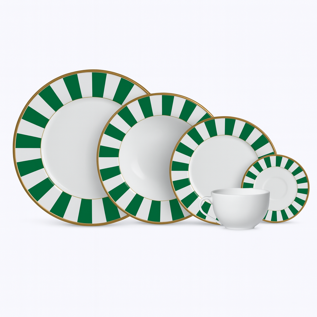 Prato Fundo Stripe Verde Plus Alleanza