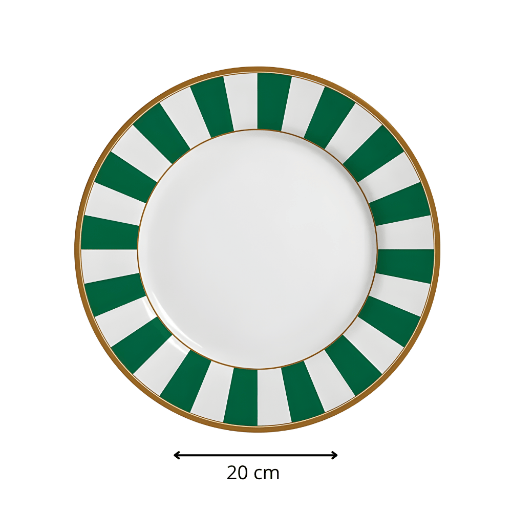 Prato Sobremesa Linha Stripe Verde 20Cm