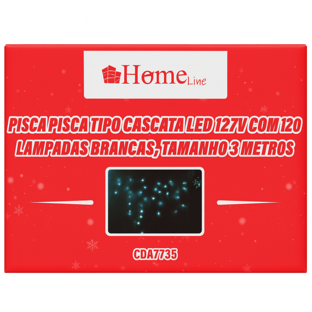Pisca Pisca Cascata 120 Lâmpadas Brancas 3 Metros Chazak