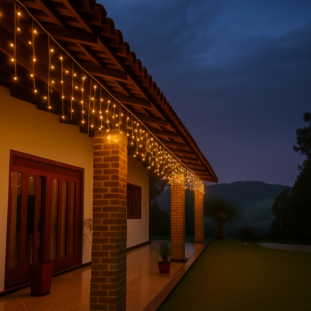 Pisca Pisca Cascata 240 Lâmpadas Amarelas 6 Metros Home Line
