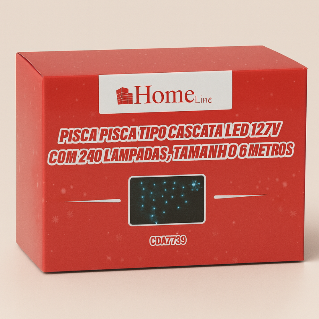 Pisca Pisca Cascata 240 Lâmpadas Brancas 6 Metros Home Line