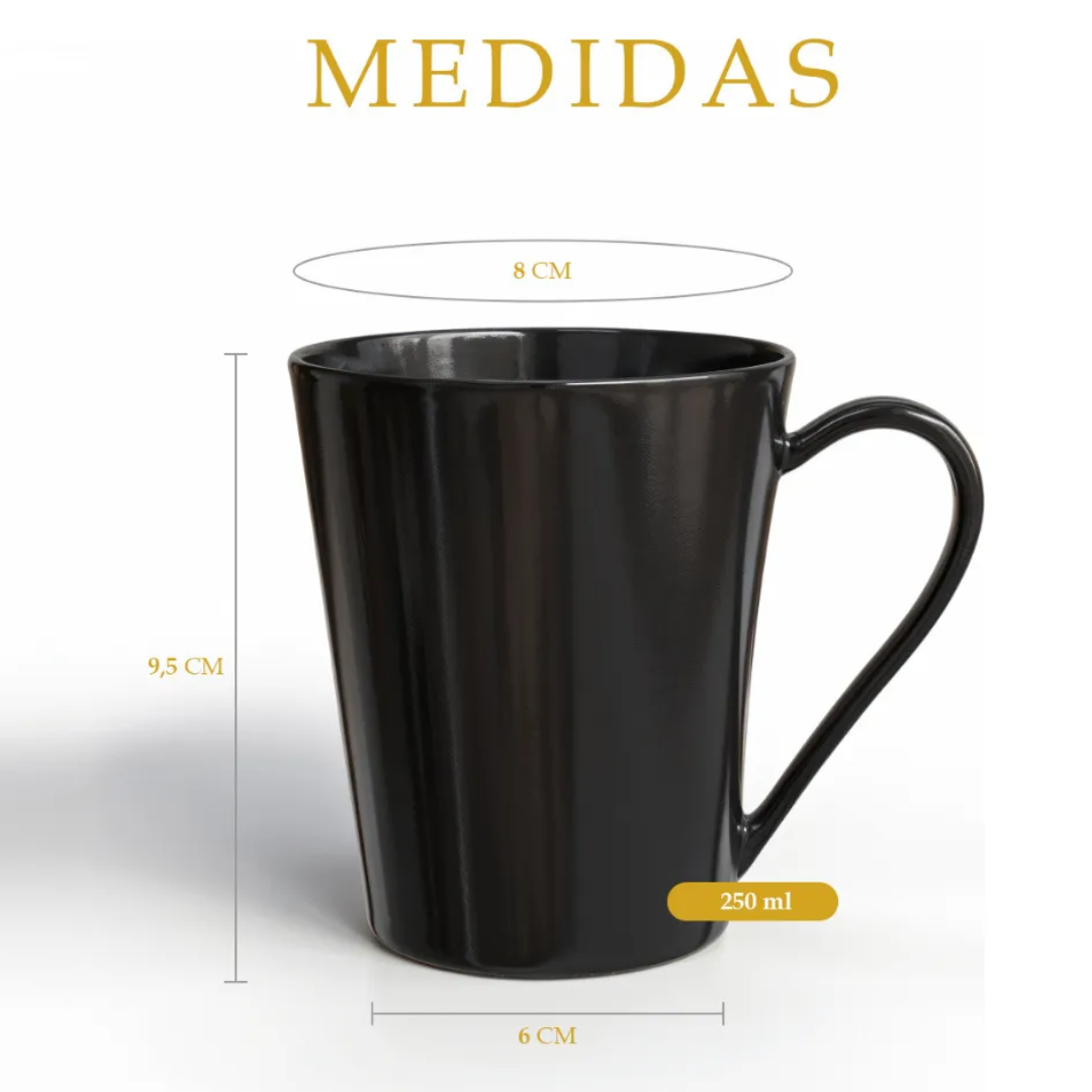 Caneca Tulipa 250Ml Preta Rr