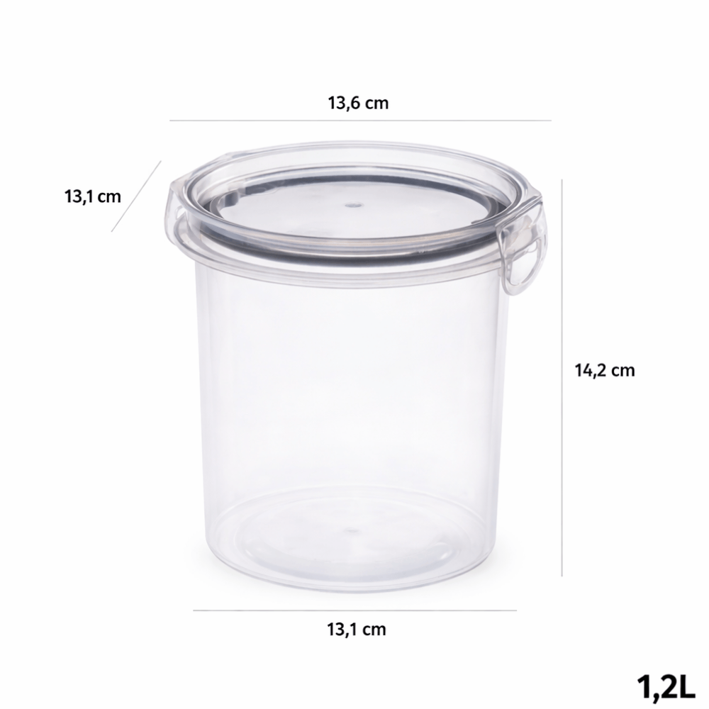 Porta Mantimentos Trava Mais Redondo 1,2L Plasutil