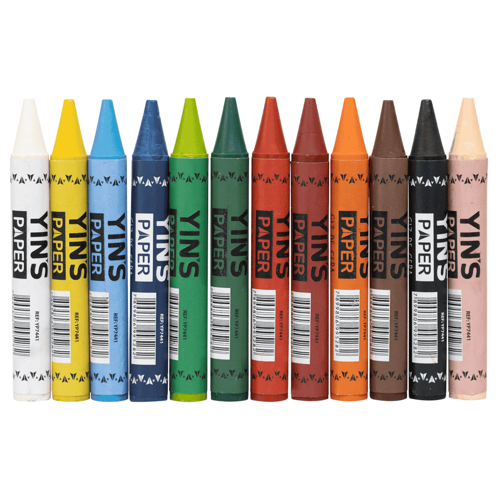 Giz De Cera 12 Cores Jumbo Yins