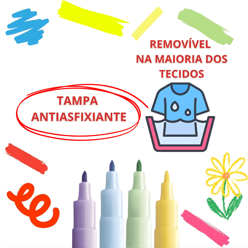 Hidrografica Neo-Pen Gigante Com 6 Cores Pastéis Compactor