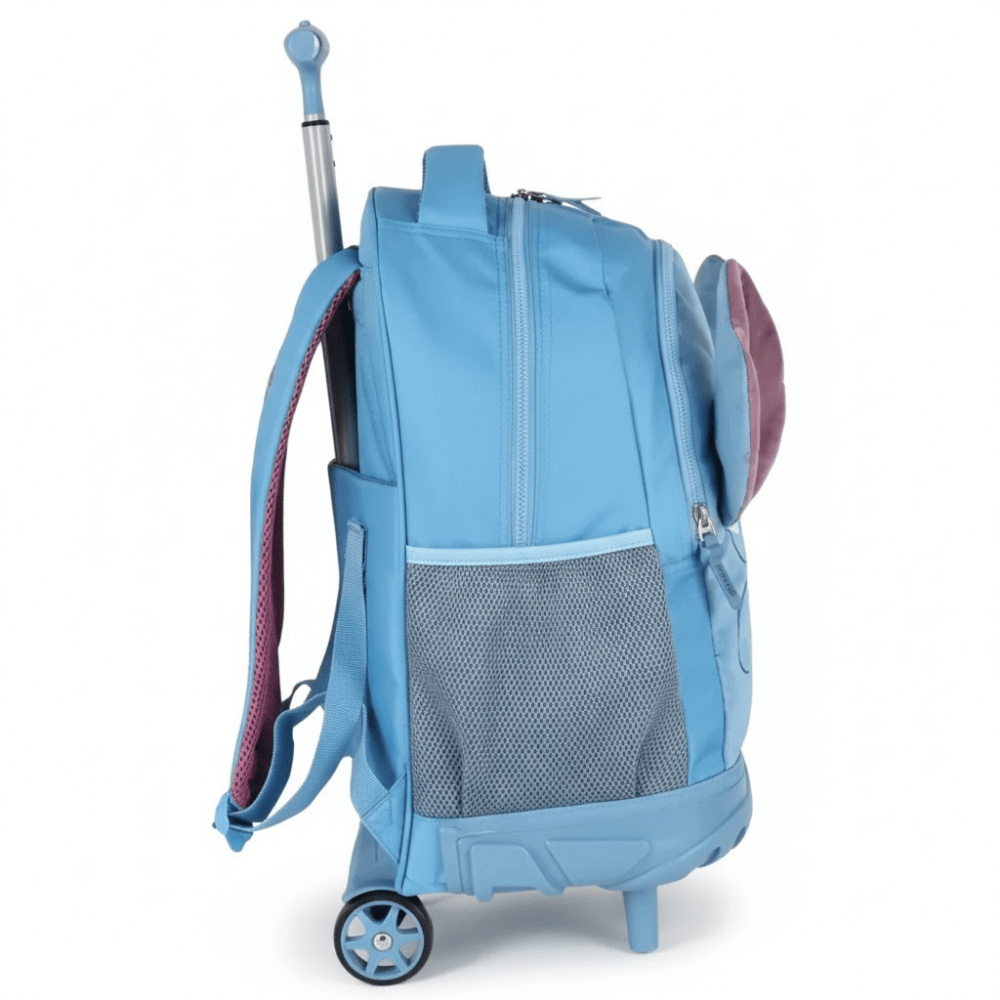Mochila Stitch Azul  C/Rodinhas