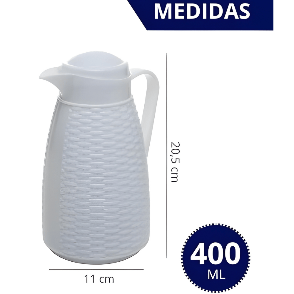 Garrafa Termica Ratan Branco 400Ml