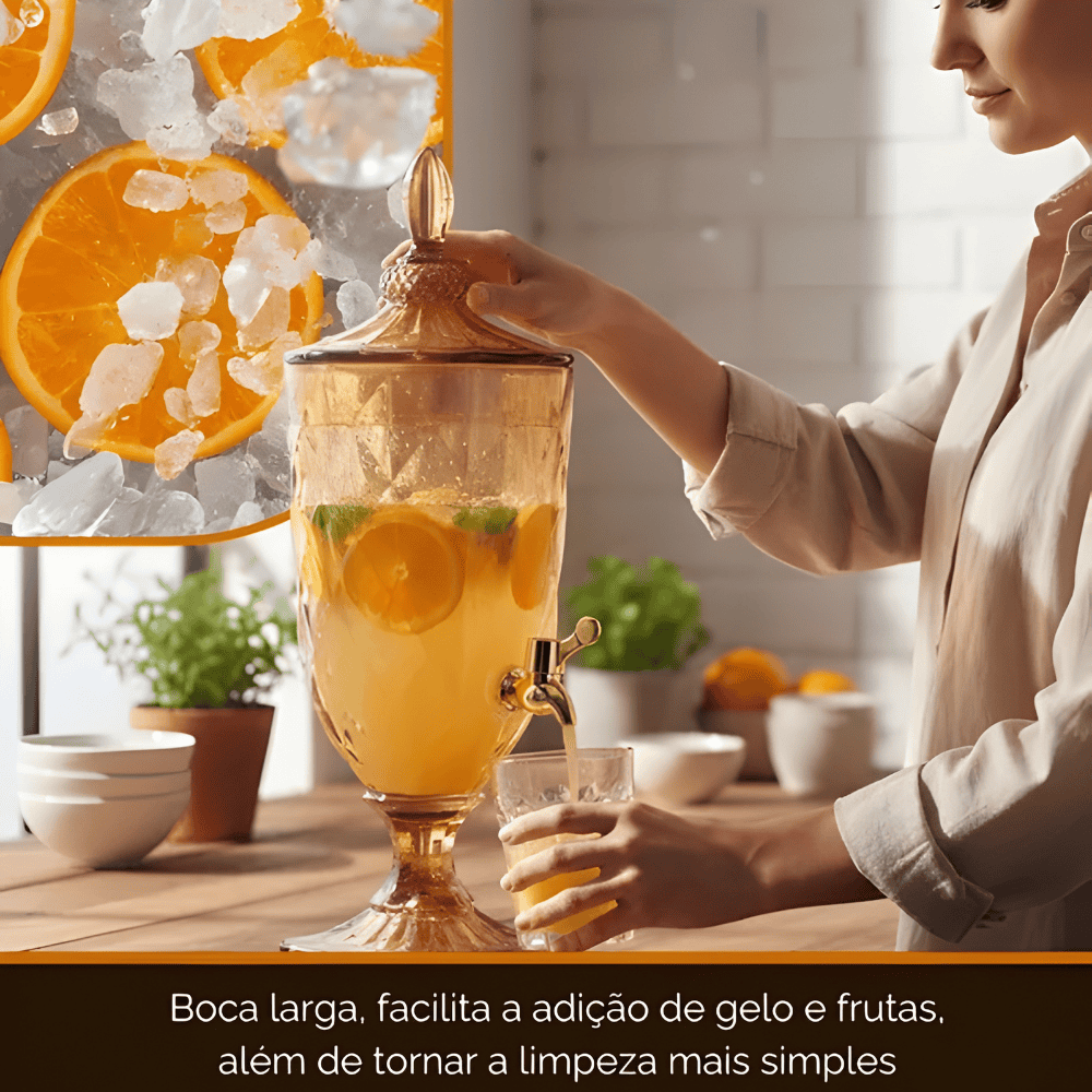 Suqueira Diamond Âmbar Vidro 5 Litros Flashgoods