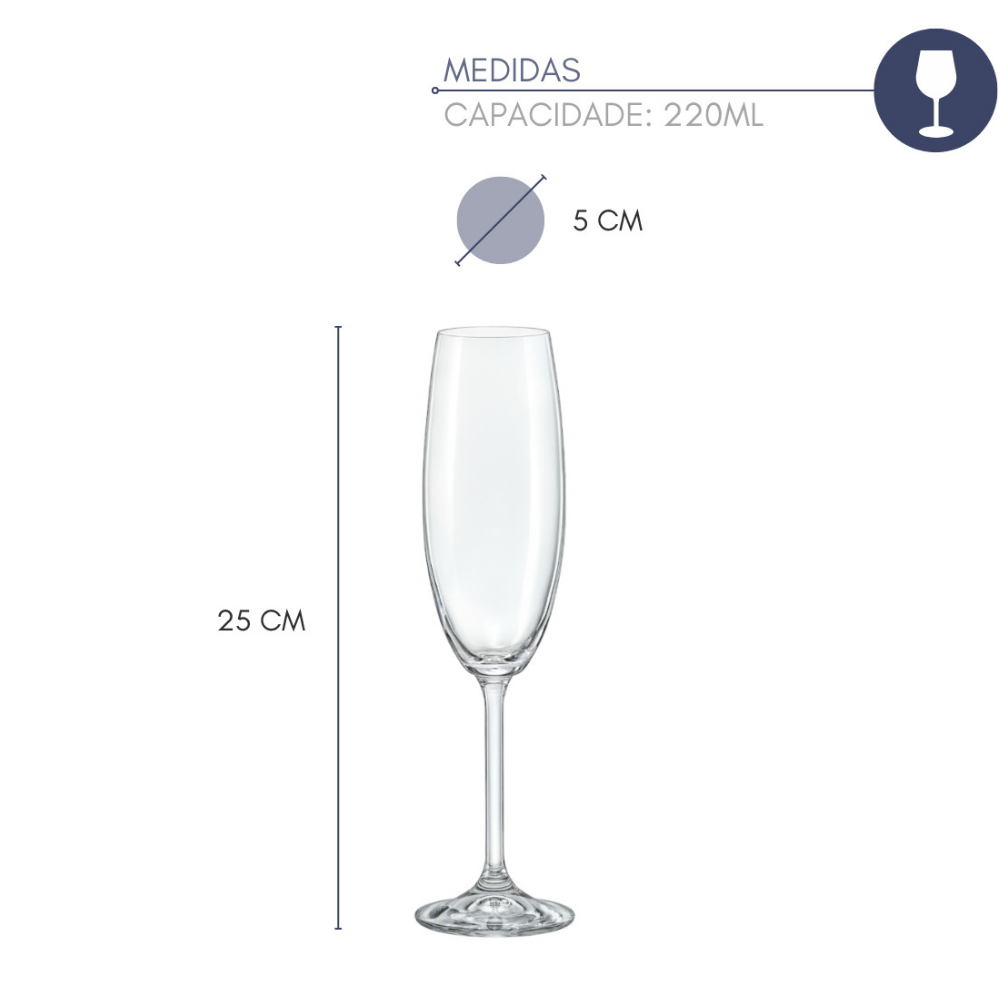 Taça Flauta Gastro Vino 220Ml Mcd