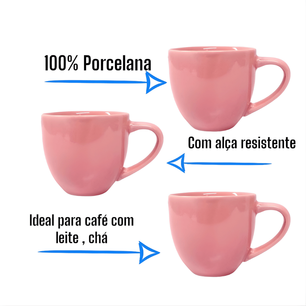 Xícara De Chá Rosa Rr - Cx 12 Unidades