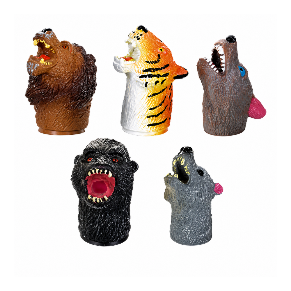 Fantoches de Dedo Kit com 5 Animais Sortidos DM Toys