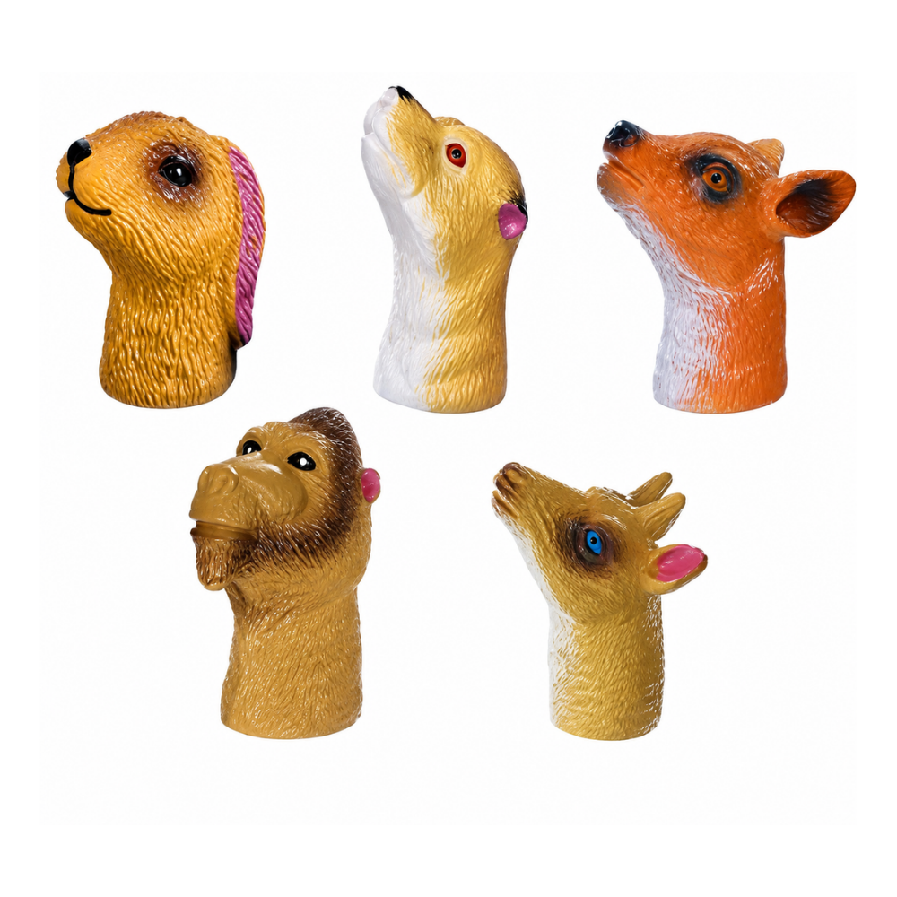 Fantoches de Dedo Kit com 5 Animais Sortidos DM Toys