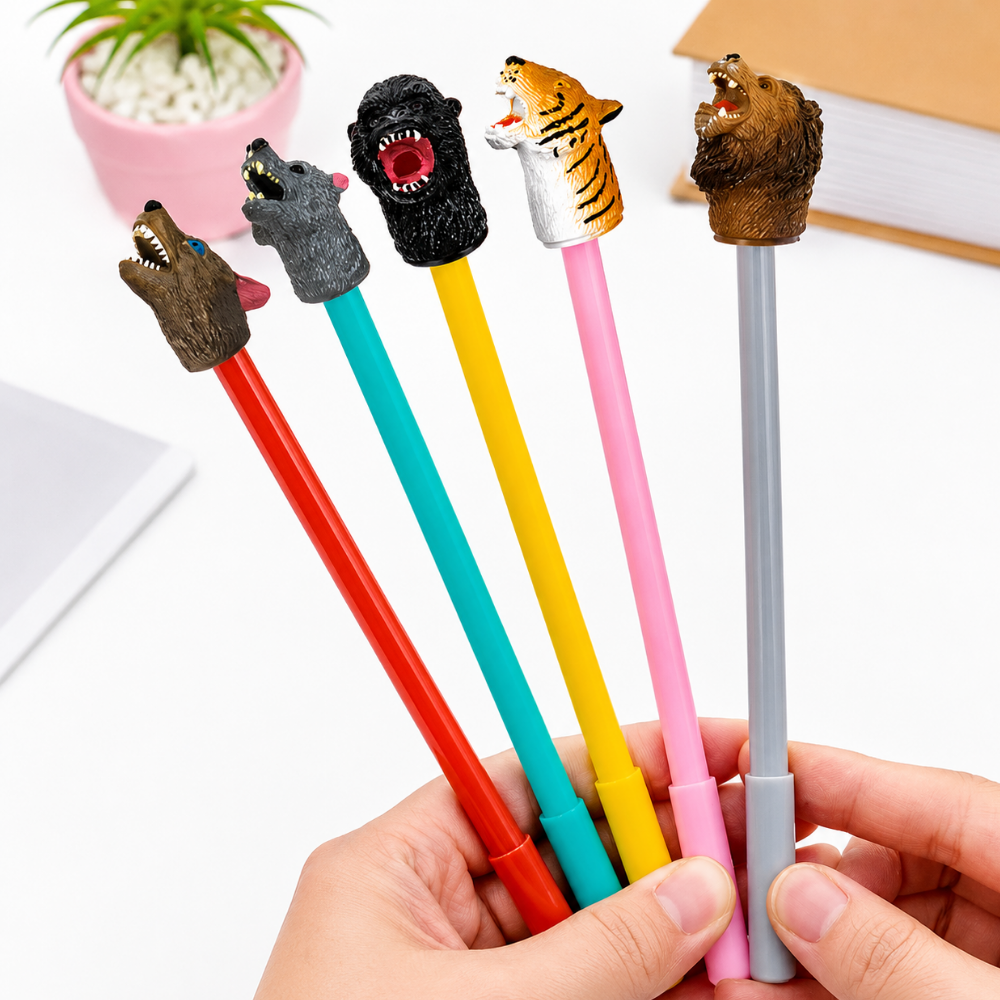 Fantoches de Dedo Kit com 5 Animais Sortidos DM Toys