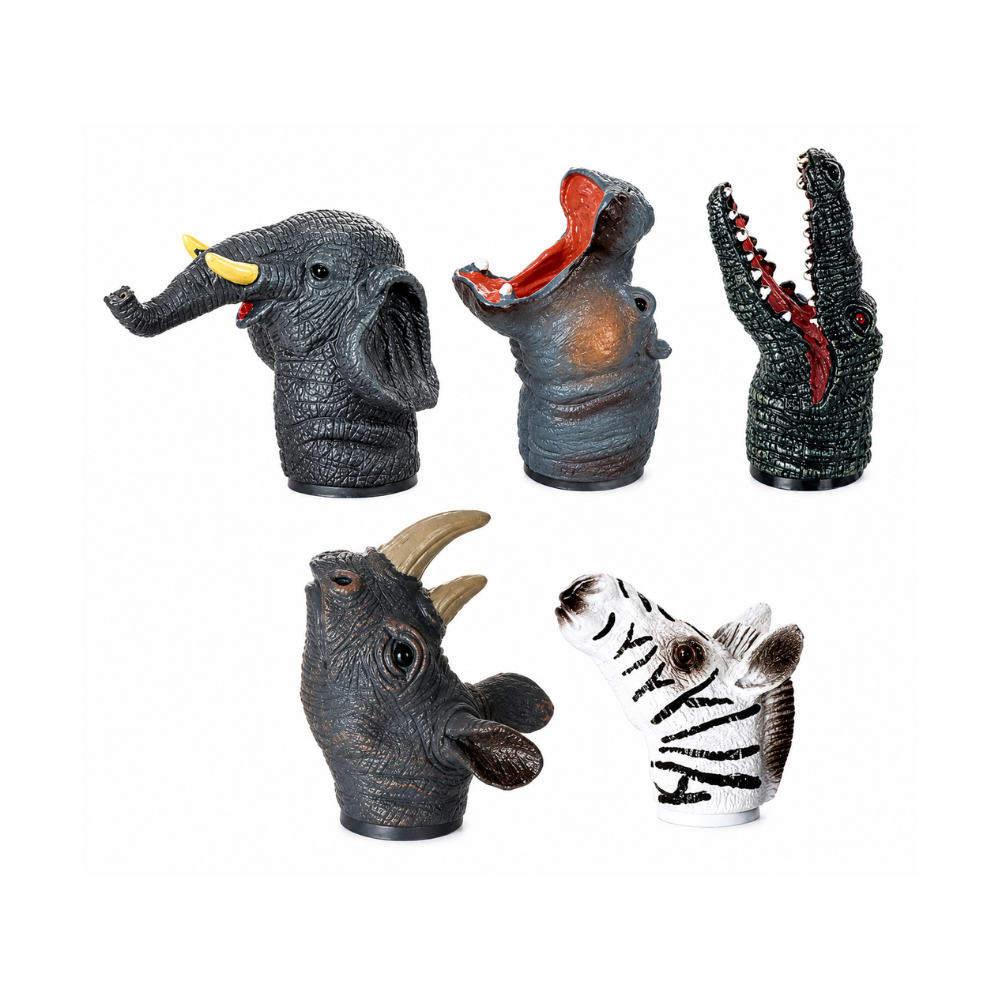 Fantoches de Dedo Kit com 5 Animais Sortidos DM Toys