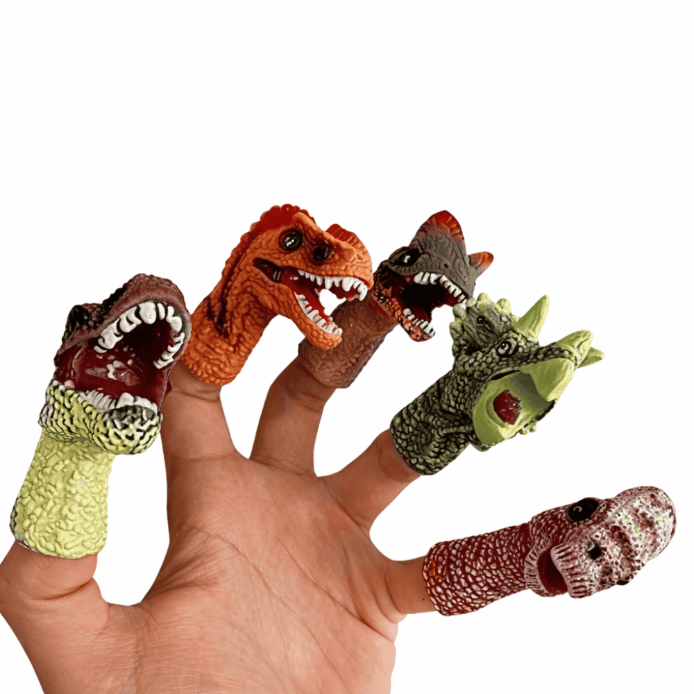 Fantoches De Dedo Kit Com 5 Dino Dmbrasil