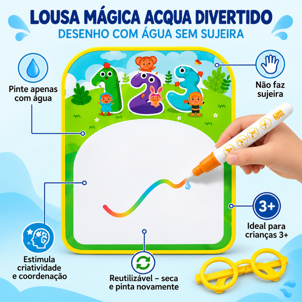 Desenho Acqua Divertido Letras e Números DM Toys