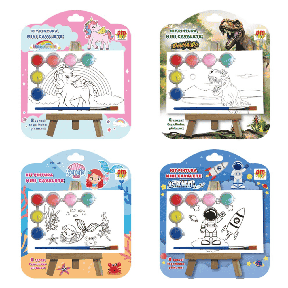 Kit Pintura Mini Cavalete Dmbrasil