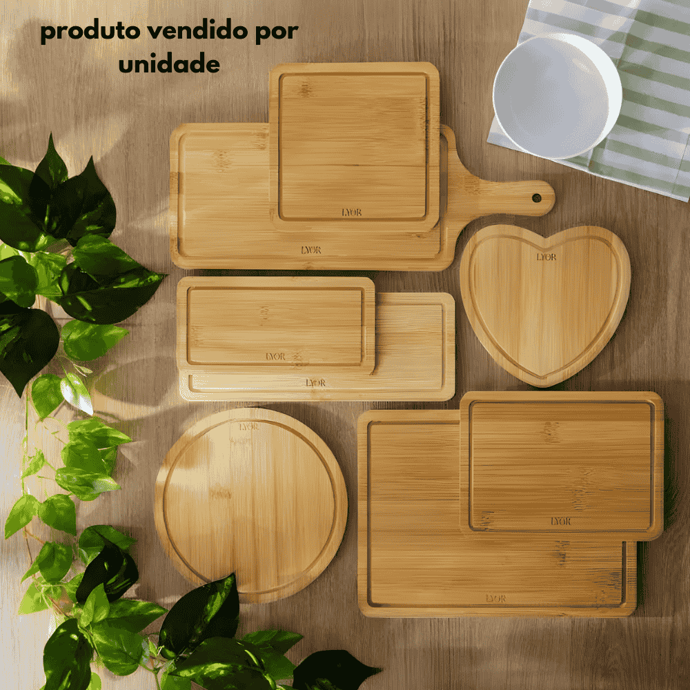 Tábua De Bambu Heart 17X16,5Cm Coliseu