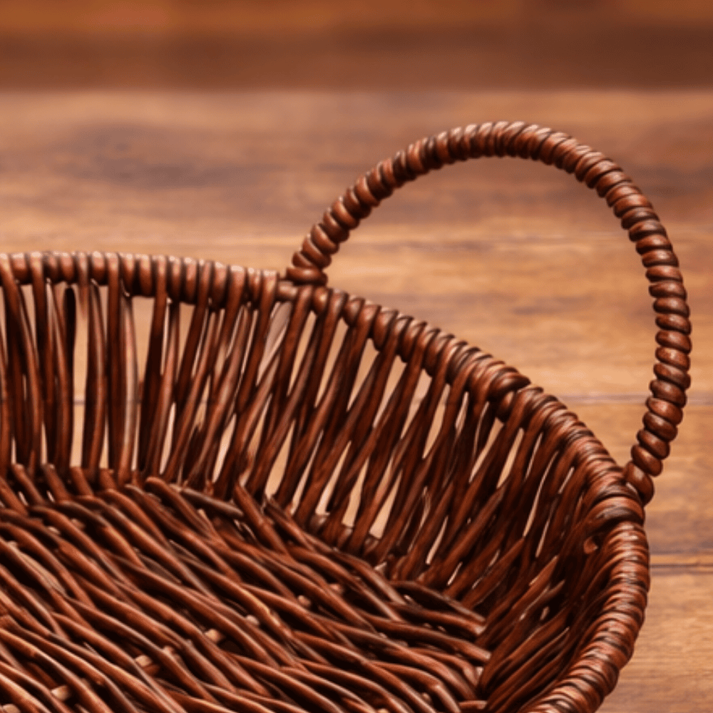Cesta Oval Com Alça Rattan Coliseu 221656