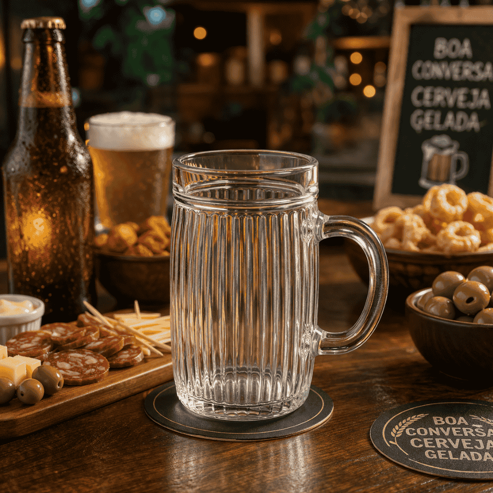 Caneca De Chopp De Vidro Riviera 375Ml Krystalmix 107108