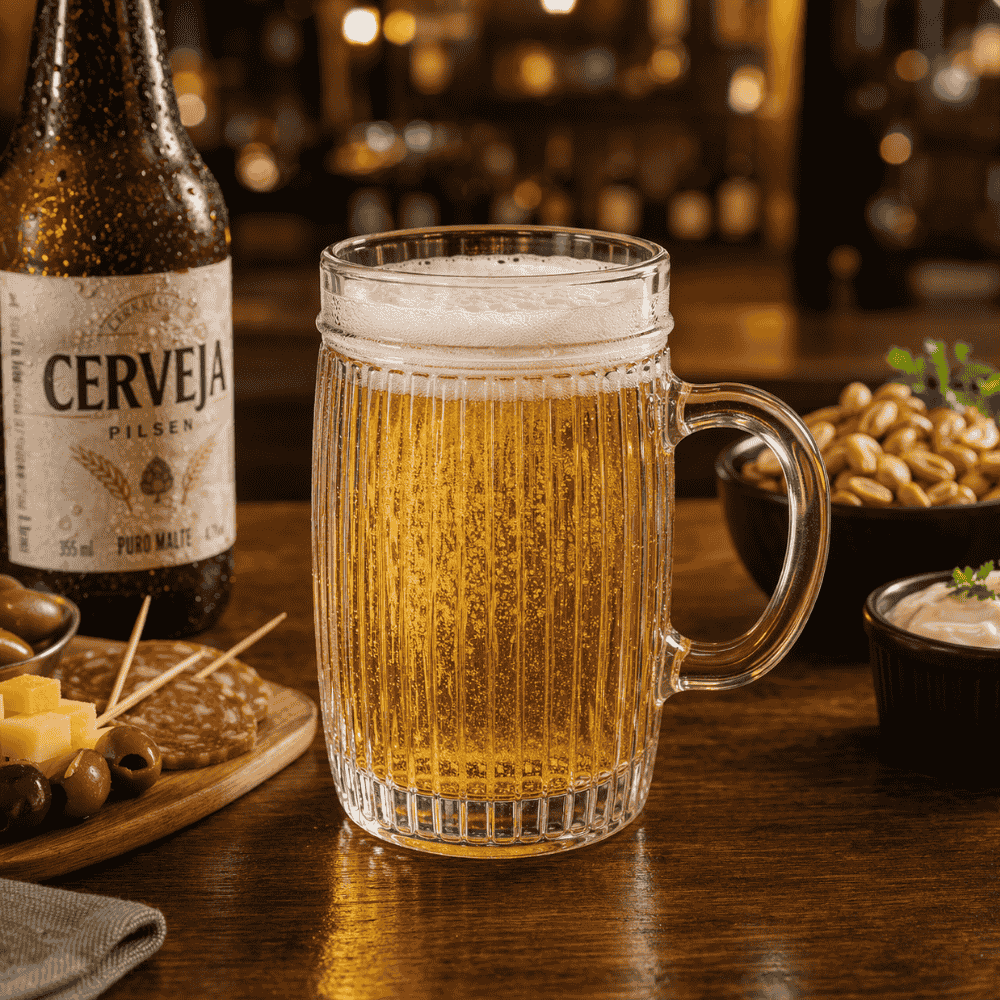 Caneca De Chopp De Vidro Riviera 375Ml Krystalmix 107108