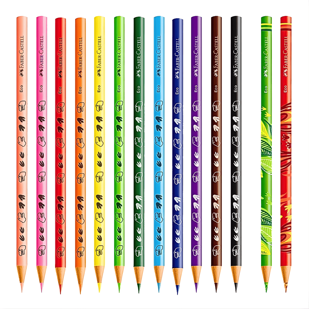 Ecolápis De Cor 12+2 Coleção Dinossauro Faber Castell