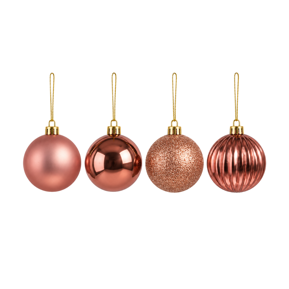 Bola Decorativa para Árvore de Natal Rosa 4 cm 9 Peças Multiart